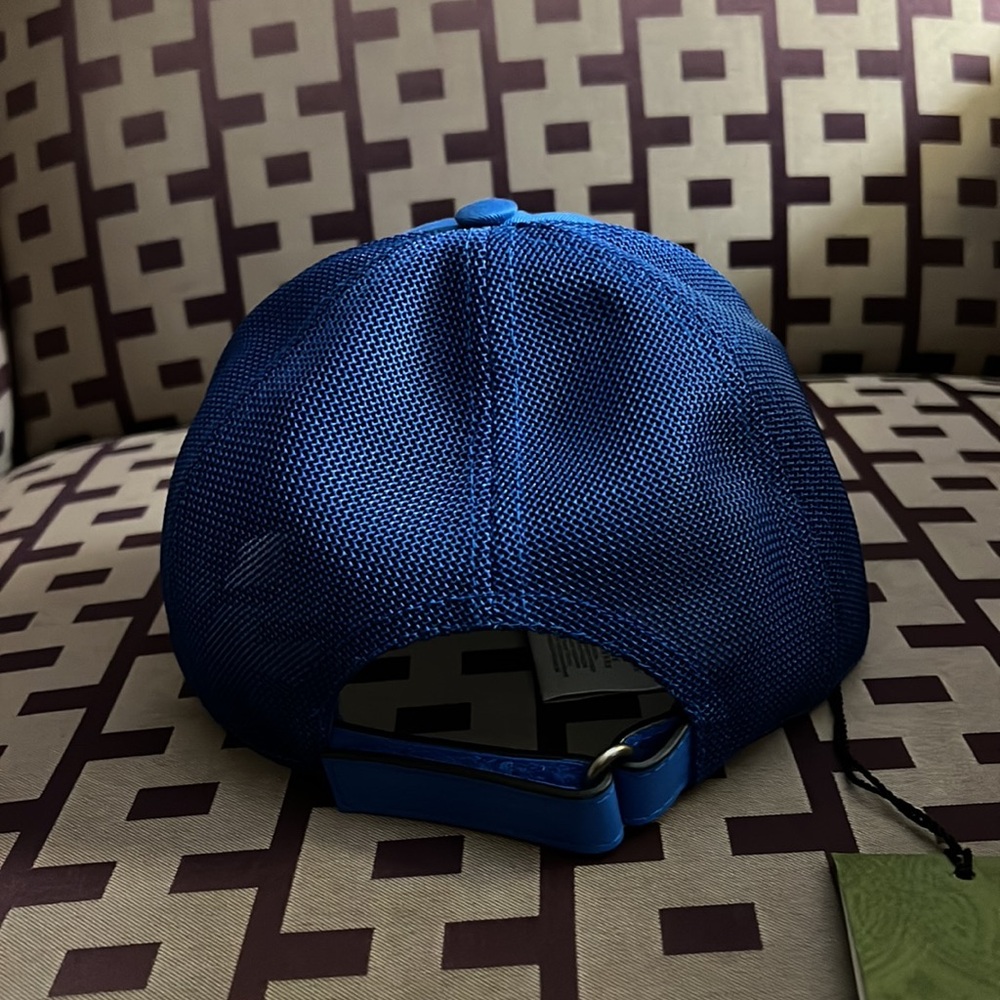 Gucci unisex GG embossed logo monogram baseball cap with leather trim NEW - Picture 5 of 8